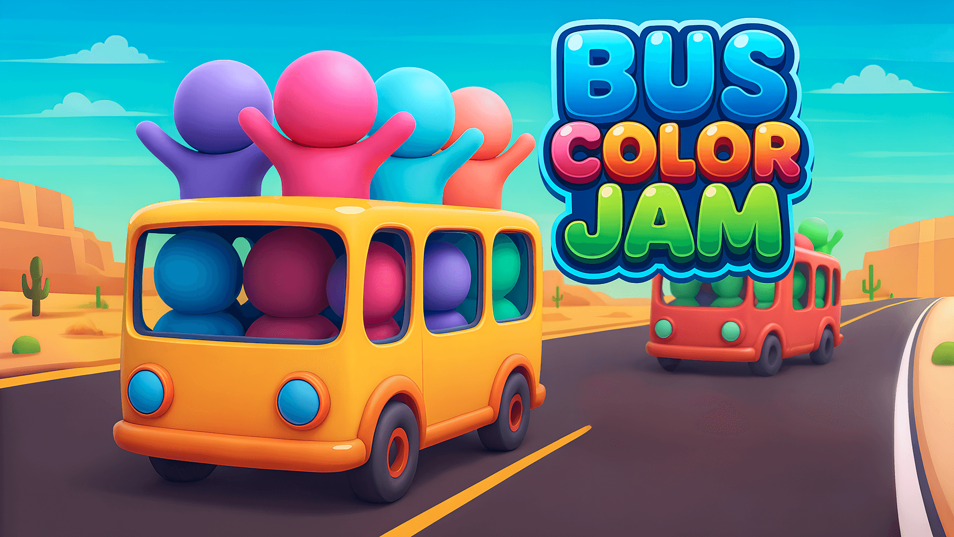 Atasco de autobuses de colores