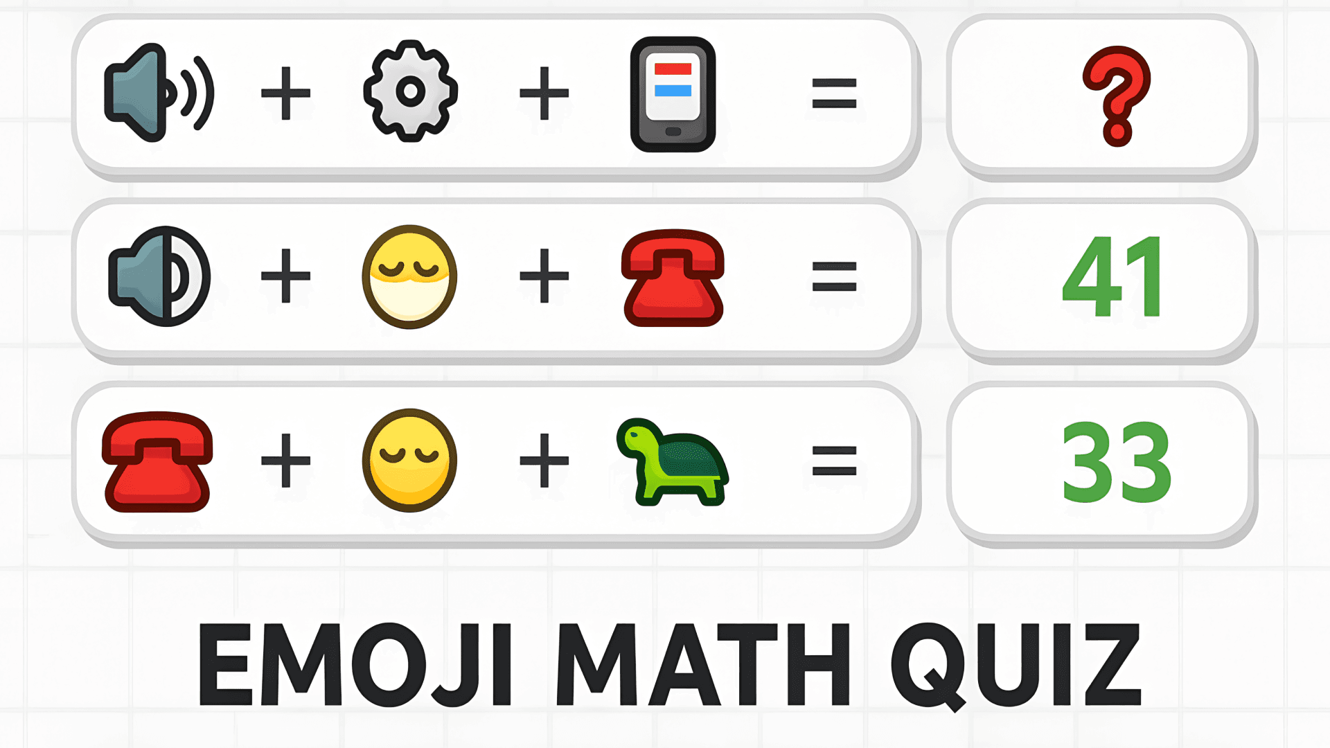 Quiz matemático con emojis