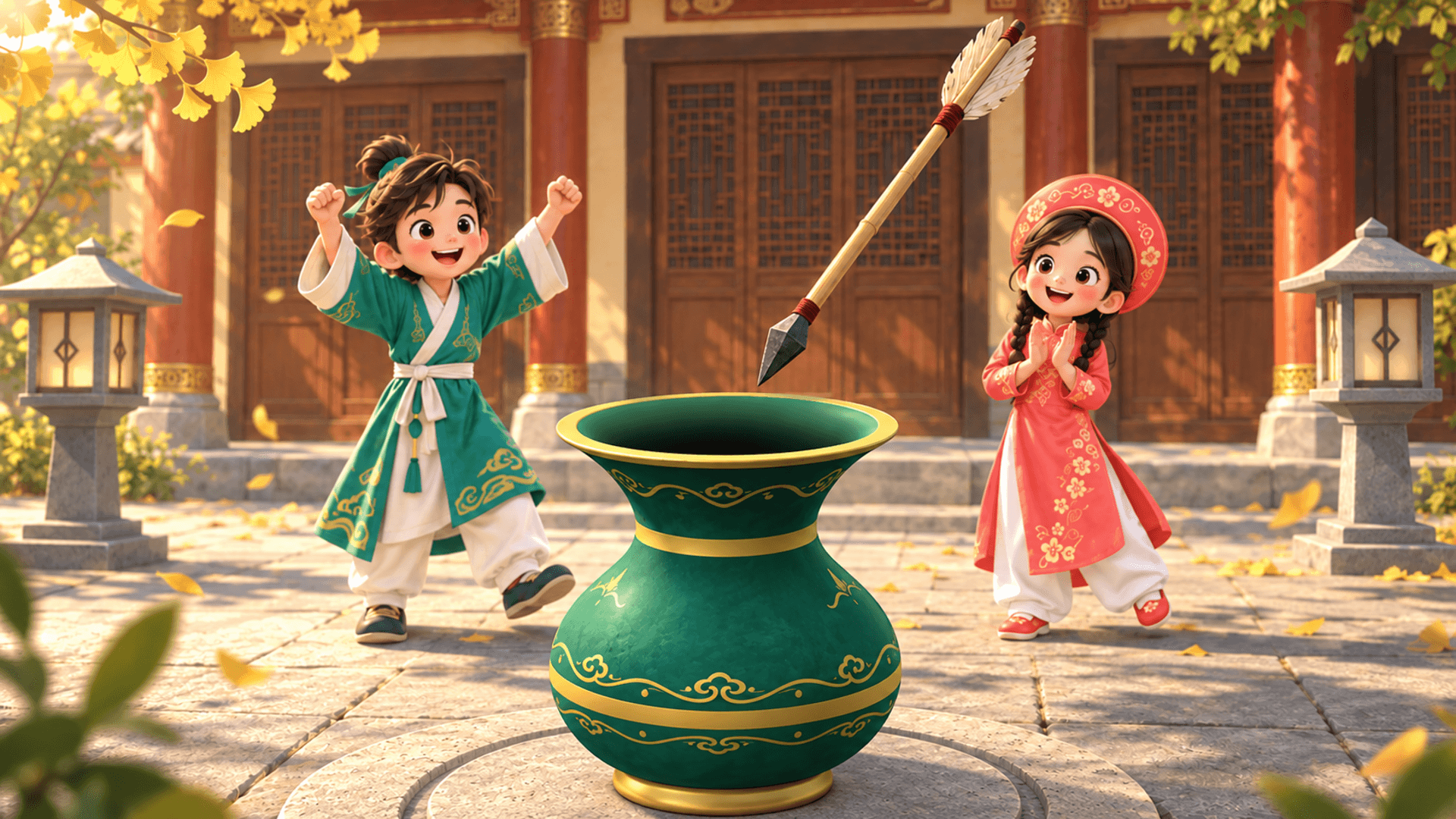 Lanzamiento de jade: Desafío de flechas